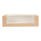 256.16-SCATOLE PER PASTICCERIA CON FINESTRA 'THEPACK'  26x11x8 CM NATURALE CARTONE NANO-MICRO + OPP (50 u.)