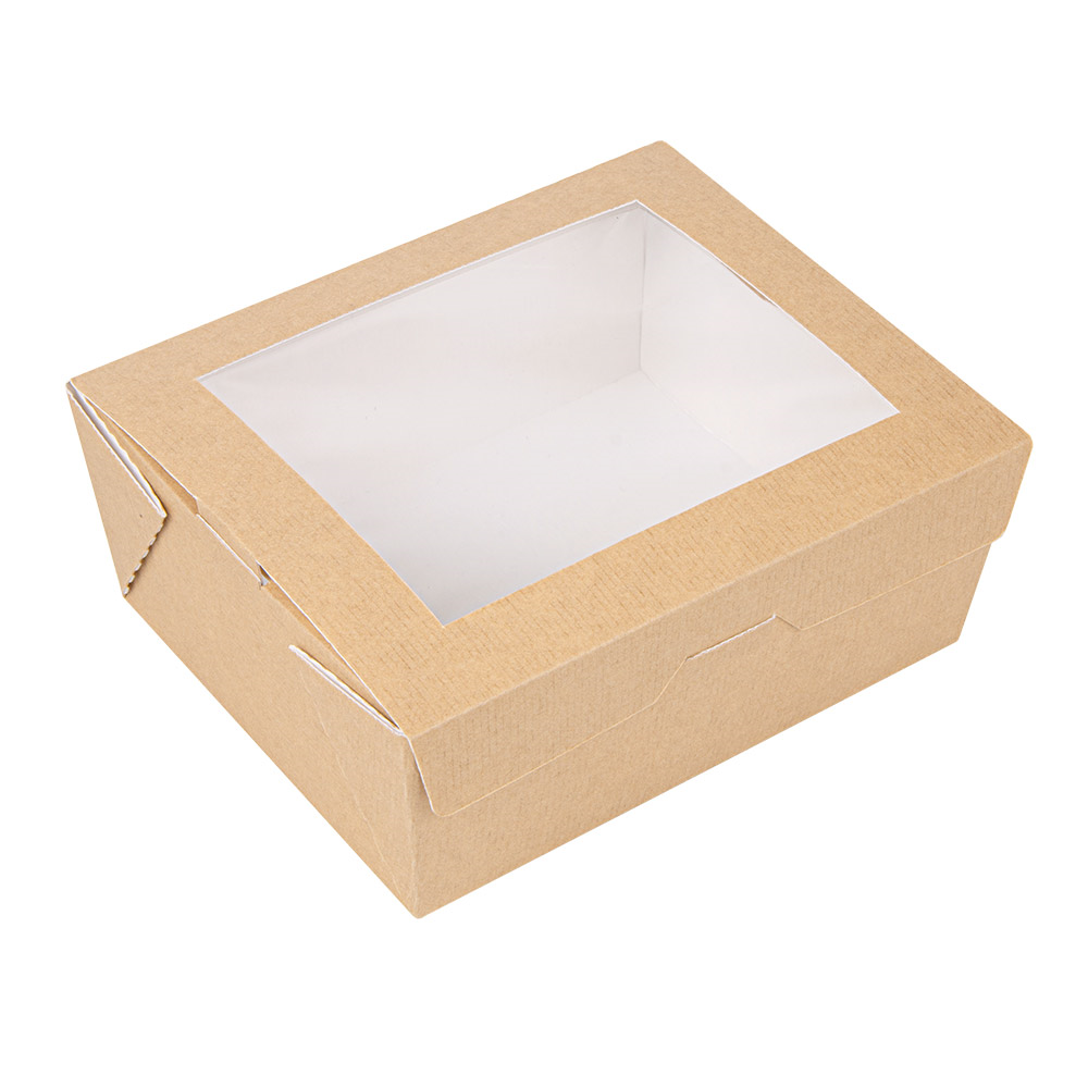 253.63-SCATOLE CON FINESTRA 'THEPACK' 1350 ML 15,3x12,1x6,4 CM NATURALE CARTONE NANO-MICRO + OPP (25 u.)