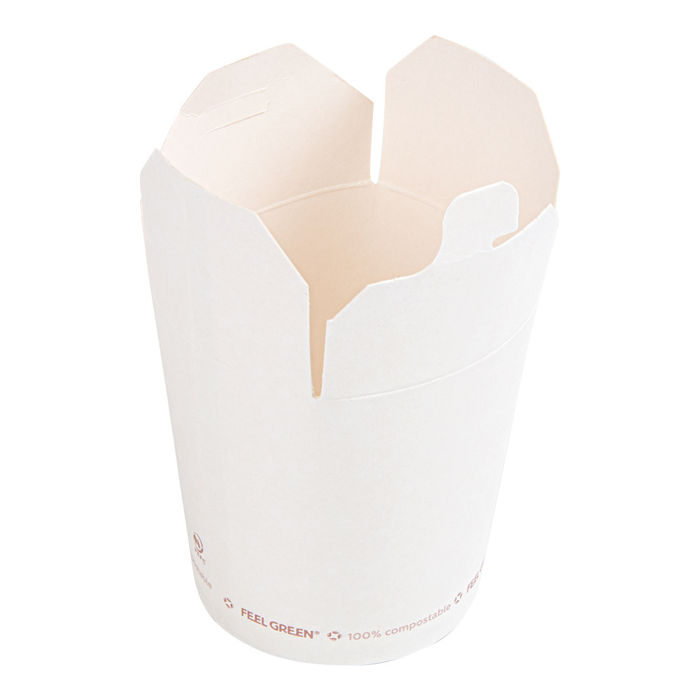 255.24-RICIPIENTI MULTIUSO 'FEEL GREEN' COMPOSTABLE 480 ML 325 G/M2 Ø8x9 CM BIANCO CARTONE (50 u.)