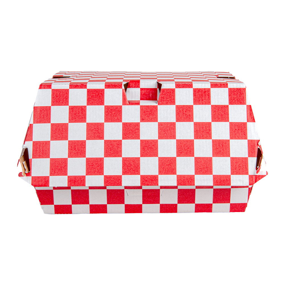 274.02-SCATOLE HAMBURGER 'THEPACK' RED FITIPALDI  14,7x14x7 CM ROSSO/NATURALE CARTONE NANO-MICRO (50 u.)
