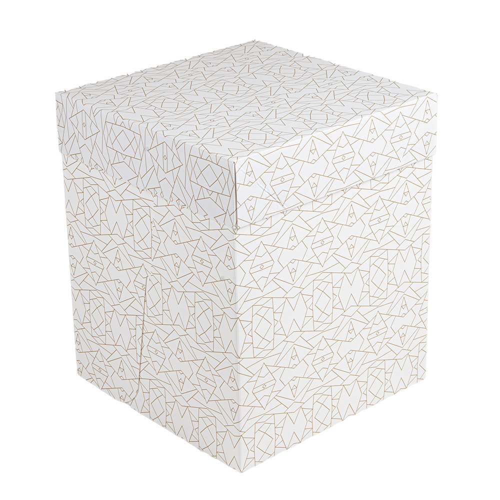 264.12-SCATOLE ALTE PER PASTICCERIA SENZA FINESTRA THEPACK 'DECO'  25,4x25,4x30,5 CM BIANCO CARTONE A MICROCANALI (10 u.)