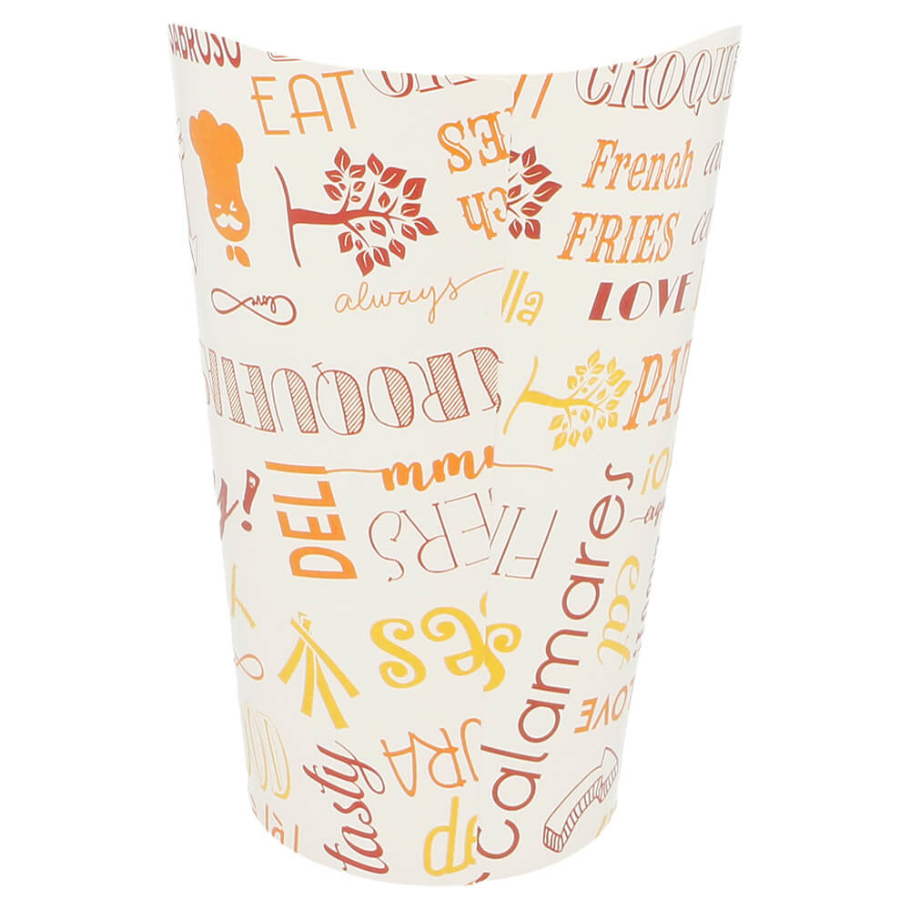 229.59-BICCHIERE PER FRITTI APERTO PAROLE 16 OZ - 480 ML 220 + 18PE G/M2 Ø8,5x13,5 CM BIANCO CARTONE (50 u.)