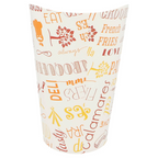 229.59-BICCHIERE PER FRITTI APERTO PAROLE 16 OZ - 480 ML 220 + 18PE G/M2 Ø8,5x13,5 CM BIANCO CARTONE (50 u.)