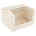 256.11-SCATOLE PER PASTICCERIA CON FINESTRA 'THEPACK' DECO  13x11x8 CM BIANCO CARTONE NANO-MICRO + OPP (50 u.)