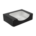252.26-CONTENITORI SUSHI+FINESTRA 'THEPACK'  17,5x12x4,5 CM NERO CARTONE NANO-MICRO + OPP (50 u.)