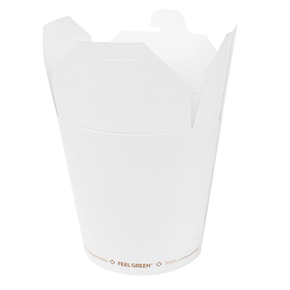 255.25-RICIPIENTI MULTIUSO 'FEEL GREEN' COMPOSTABLE 780 ML 300 G/M2 Ø9x9 CM BIANCO CARTONE (50 u.)