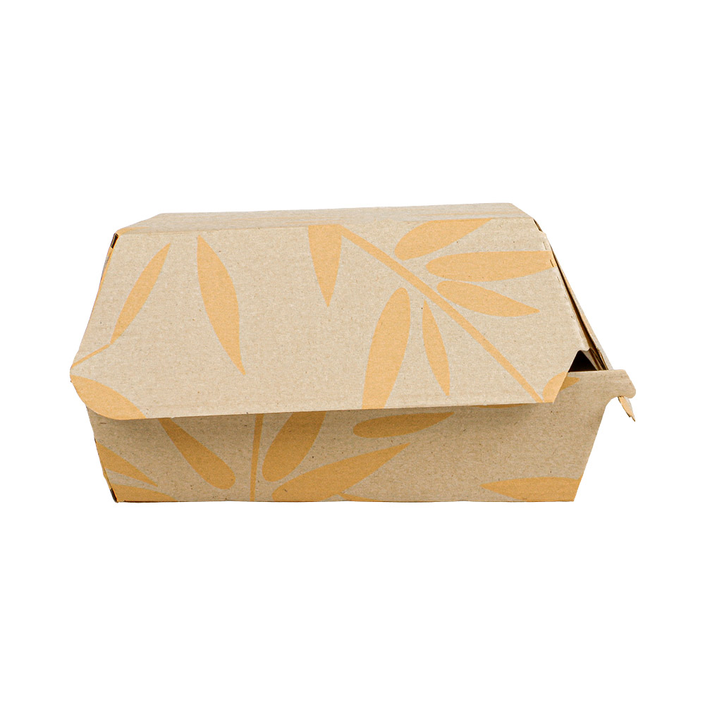 274.14-SCATOLE HAMBURGER 'THEPACK-FEEL GREEN'  12,5x12x5,8 CM NATURALE CARTONE NANO-MICRO (50 u.)