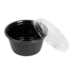 215.17-50 COPPETTE PICCOLE + 50 COPERCHI 60 ML Ø6,2x3,2 CM NERO PP