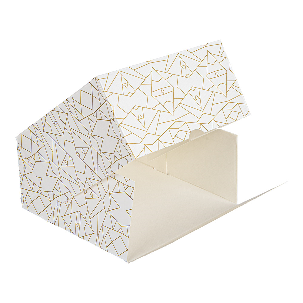 256.91-SCATOLE PER PASTICCERIA CON FINESTRA 'THEPACK' DECO  16x16x8 CM BIANCO CARTONE NANO-MICRO + OPP (50 u.)