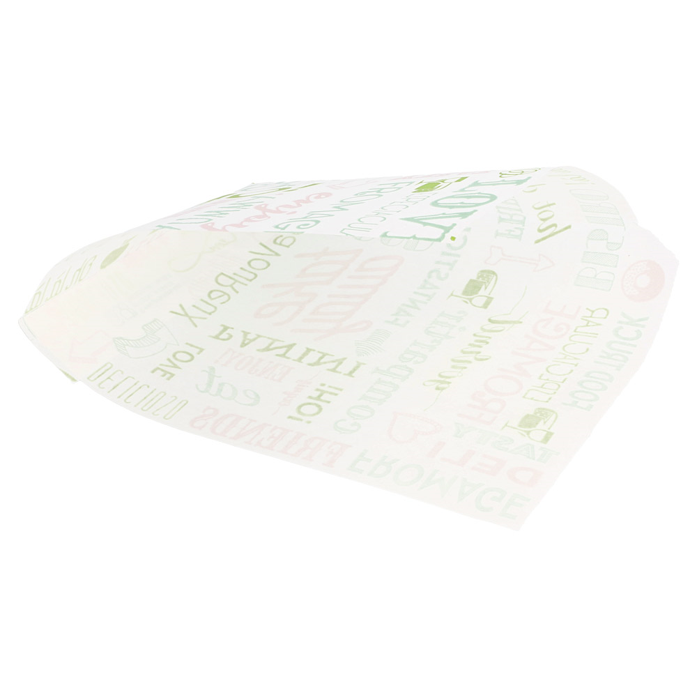 229.35-CARTA ANTIGRASSO APERTO 2 LATI FAST FOOD PAROLE 35 G/M2 13x14 CM BIANCO PERGAMANA ANTIGRASSI (1000 u.)