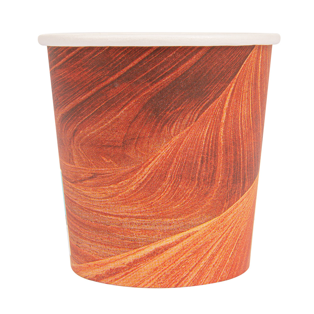 255.01-BICCHIERI BEVANDE CALDE 1 PARETE 'ARIZONA' 120 ML 230 + 18 PE G/M2 Ø6,2/4,5x6 CM MARRONE CARTONE (50 u.)