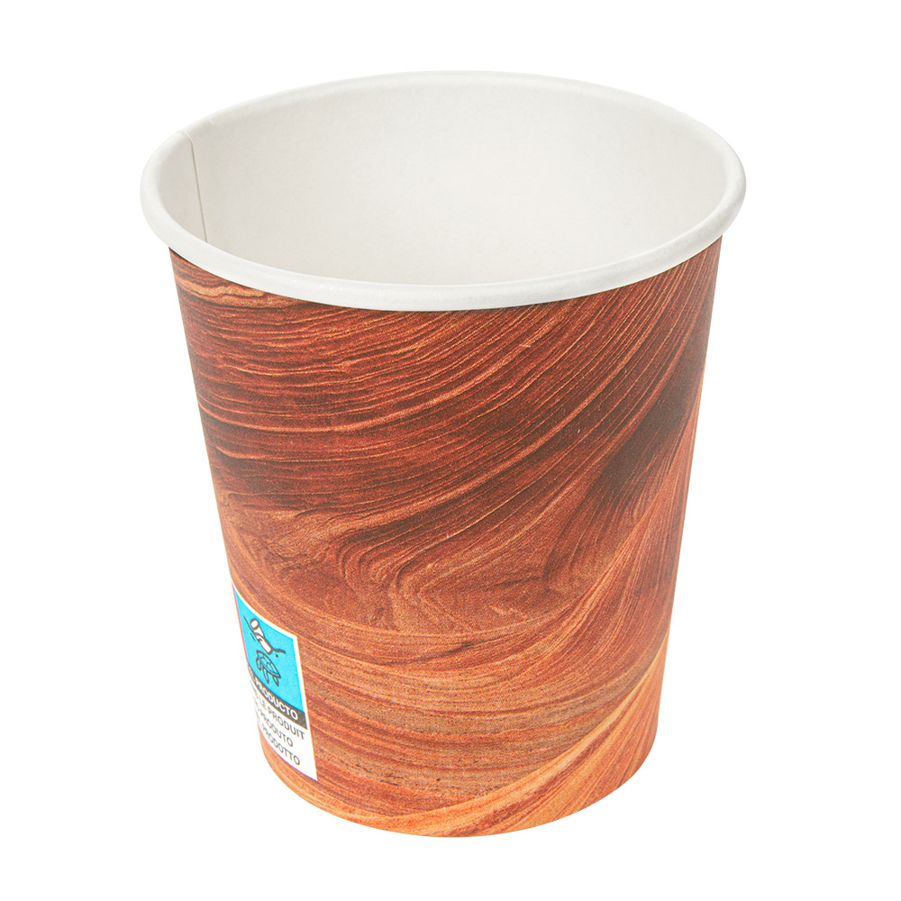 255.02-BICCHIERI BEVANDE CALDE 1 PARETE ARIZONA 180 ML 260 + 18 PE G/M2 Ø7,2/5,3x7,8 CM MARRONE CARTONE (50 u.)