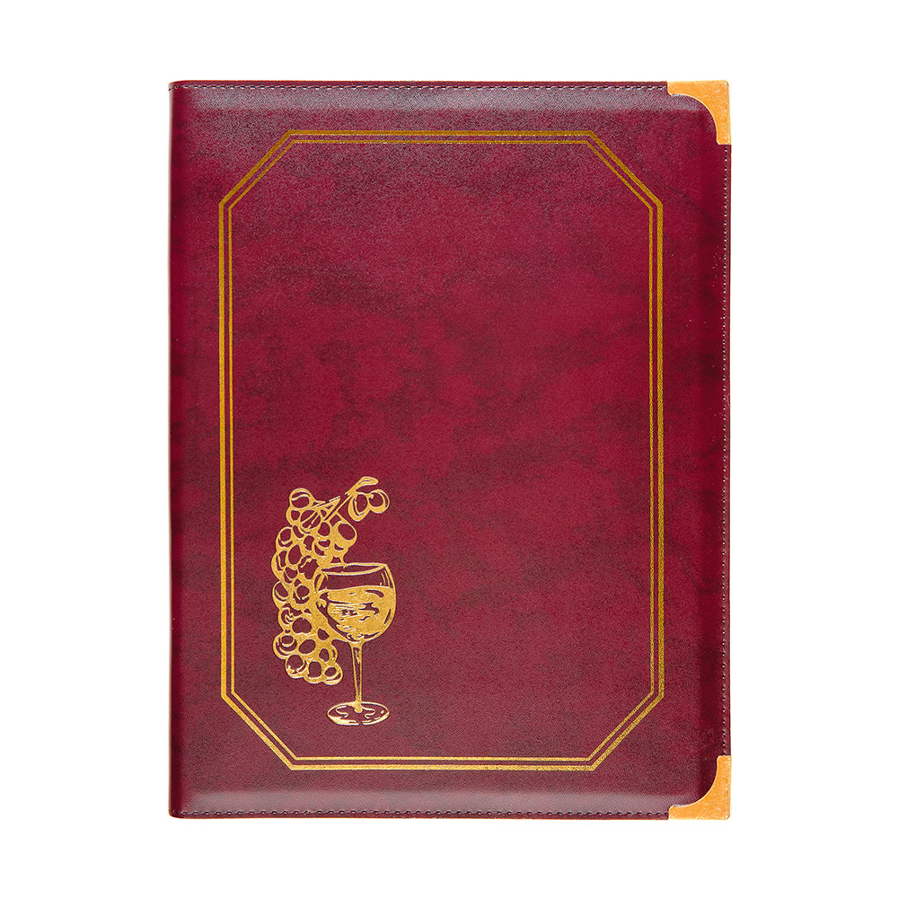 180.86-CARTA DEI VINI 16 PAGINE DIN-A4   25,5x33 CM BORDEAUX PVC