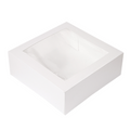 201.70-SCATOLE PER PASTICCERIA CON FINESTRA 'THEPACK'  28x28x10 CM BIANCO CARTONE NANO-MICRO + OPP (50 u.)
