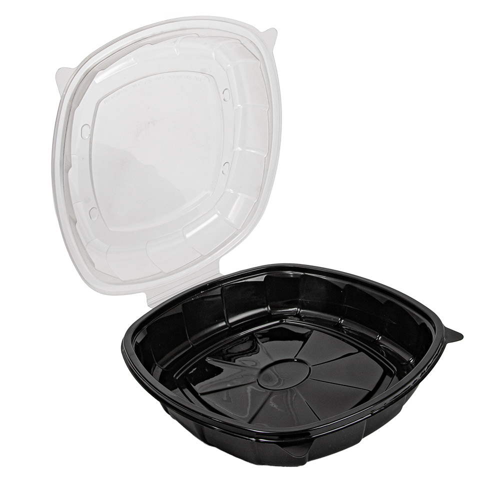 267.00-CONTENITORE COPERCHIO CERNIERA MICROONDE  1370 ML 25,1x25,8x7,4 CM NERO PP (100 u.)