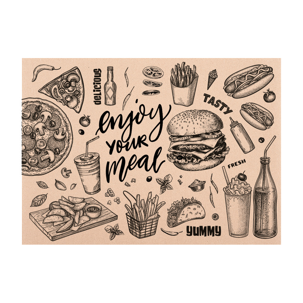 270.81-TOVAGLIETTE OFFSET FAST FOOD 115 G/M2 30x42 CM NATURALE CARTA RICICLATA (250 u.)