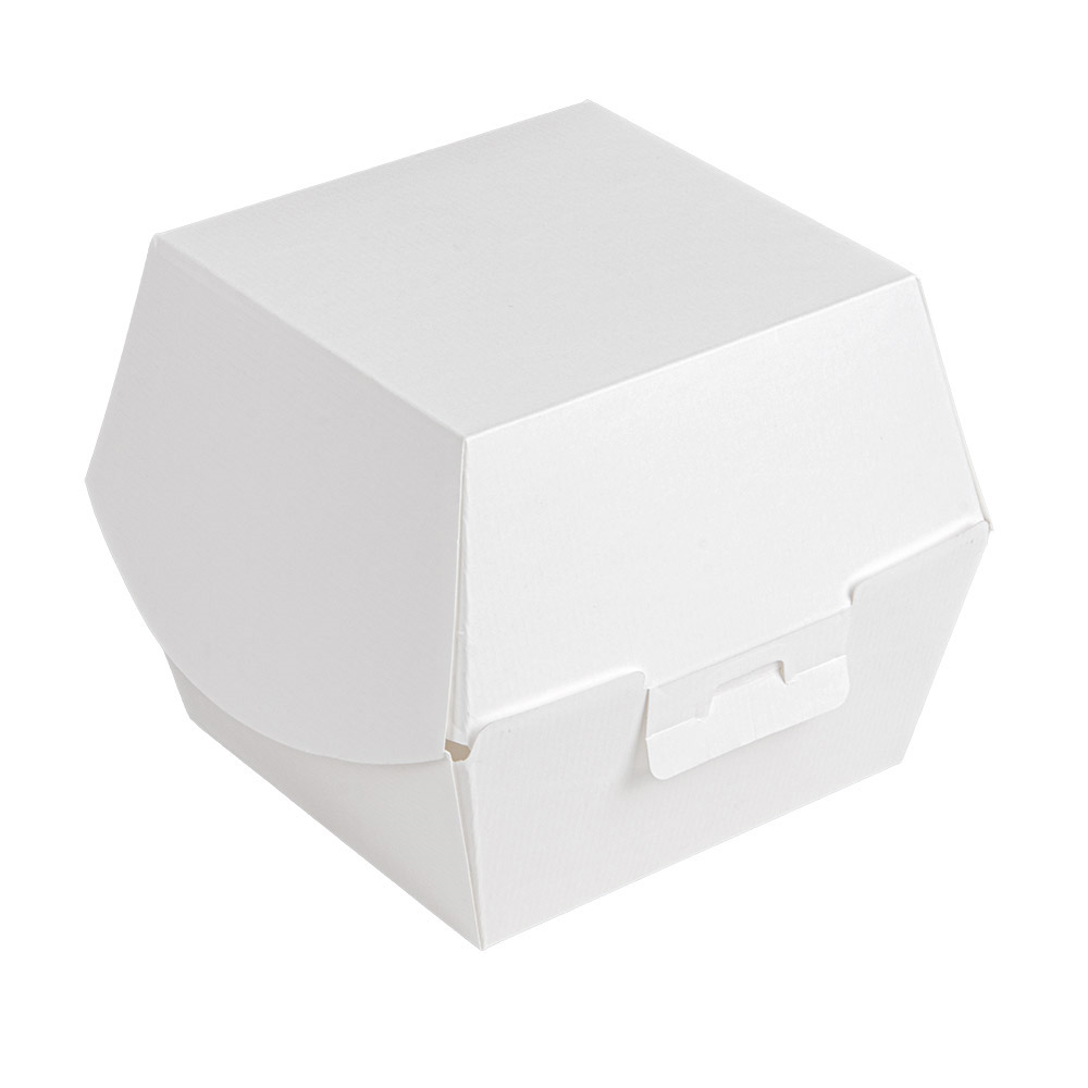 277.79-SCATOLE HAMBURGER 'THEPACK'  14,4x14x11,5 CM (XL TALLER) BIANCO CARTONE NANO-MICRO (50 u.)