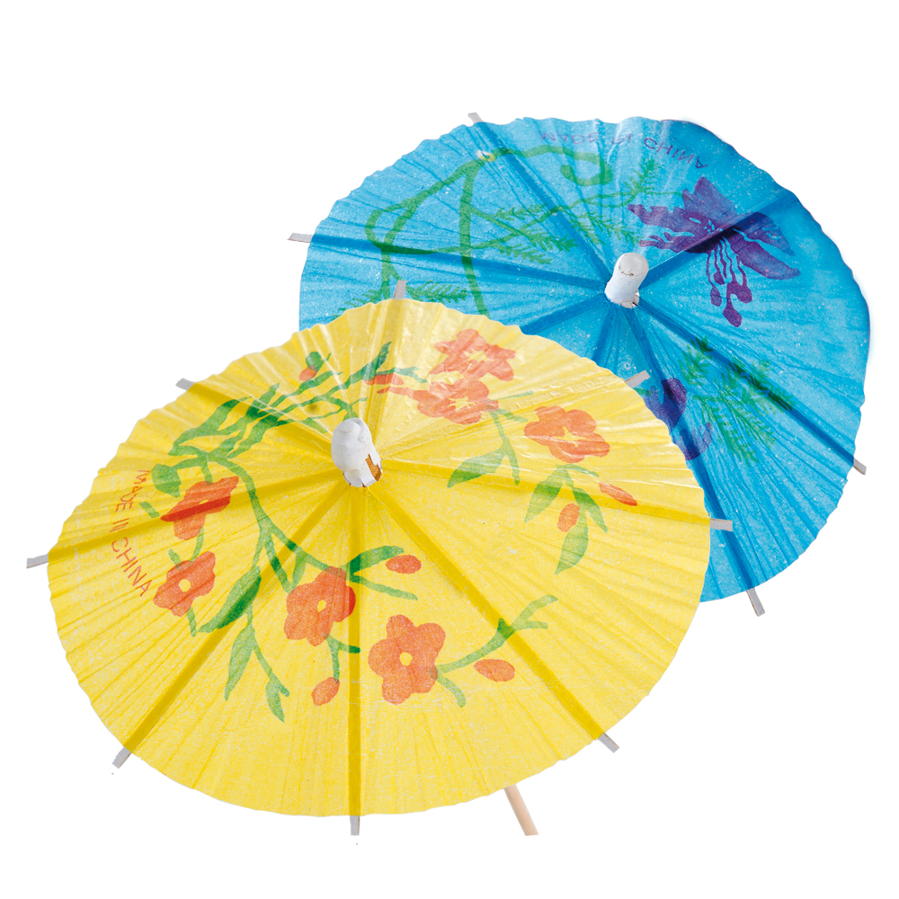 115.03-DECORAZIONI PER GELATI OMBRELLINO INDONESIA   Ø 12x15 CM COLORI VARIE LEGNO (100 u.)