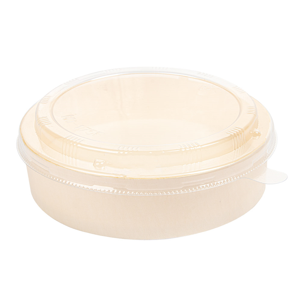 254.94-COMBO CONTENITORI + COPPERCHIO PET WOOD  Ø17,5x4,5 CM NATURALE LEGNO (25 u.)