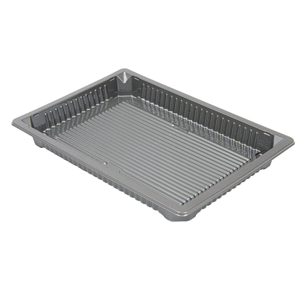 267.94-RECIPIENTI PER "SUSHI" 307 ML 18,5x12,9x2 CM ARGENTO RPET (352 u.)