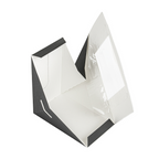 256.36-SCATOLE PANINO DOPPIO CON FINESTRA 'THEPACK'  12,4x12,4x7,5 CM NERO CARTONE NANO-MICRO + OPP (50 u.)
