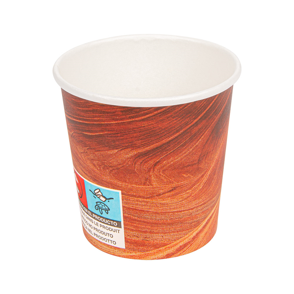 255.01-BICCHIERI BEVANDE CALDE 1 PARETE 'ARIZONA' 120 ML 230 + 18 PE G/M2 Ø6,2/4,5x6 CM MARRONE CARTONE (50 u.)