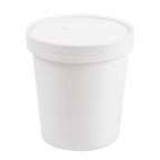 226.40-CONTENITORI CON COPERCHI 480 ML - 16 oz 320 + 18 PE G/M2 Ø9,7/7,5x10 CM BIANCO CARTONE (25 u.)