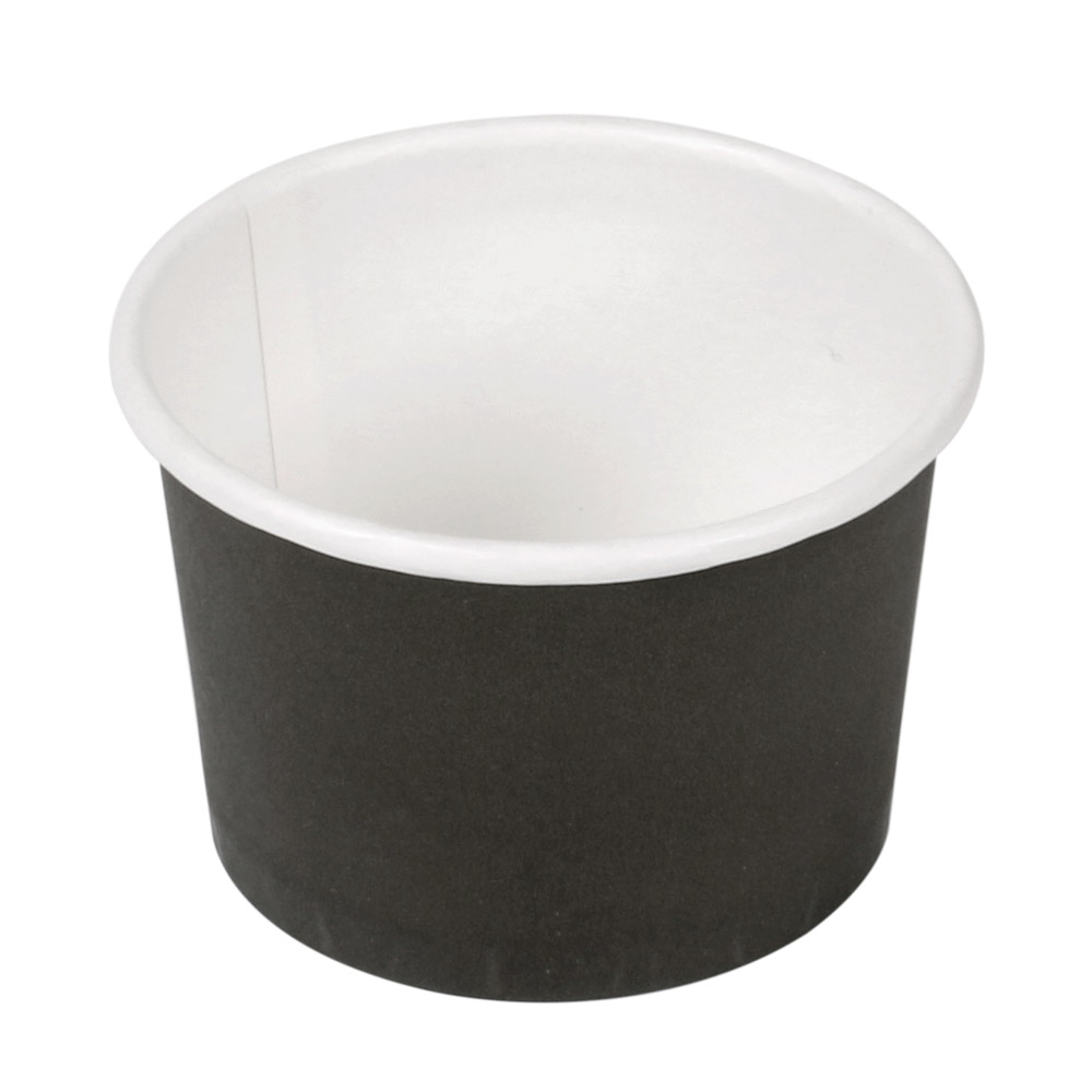 254.48-TERRINA PICCOLA 70 ML (2,3 oz) 210 + 18 PE G/M2 Ø6/5x4 CM NERO CARTONE (50 u.)