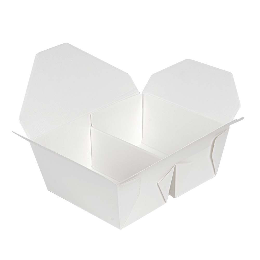 258.52-SCATOLE AMERICANE 2 SCOMPARTI 'THEPACK' 675 + 675 ML 15,2x12,1x6,5 CM BIANCO CARTONE NANO-MICRO + PP (50 u.)