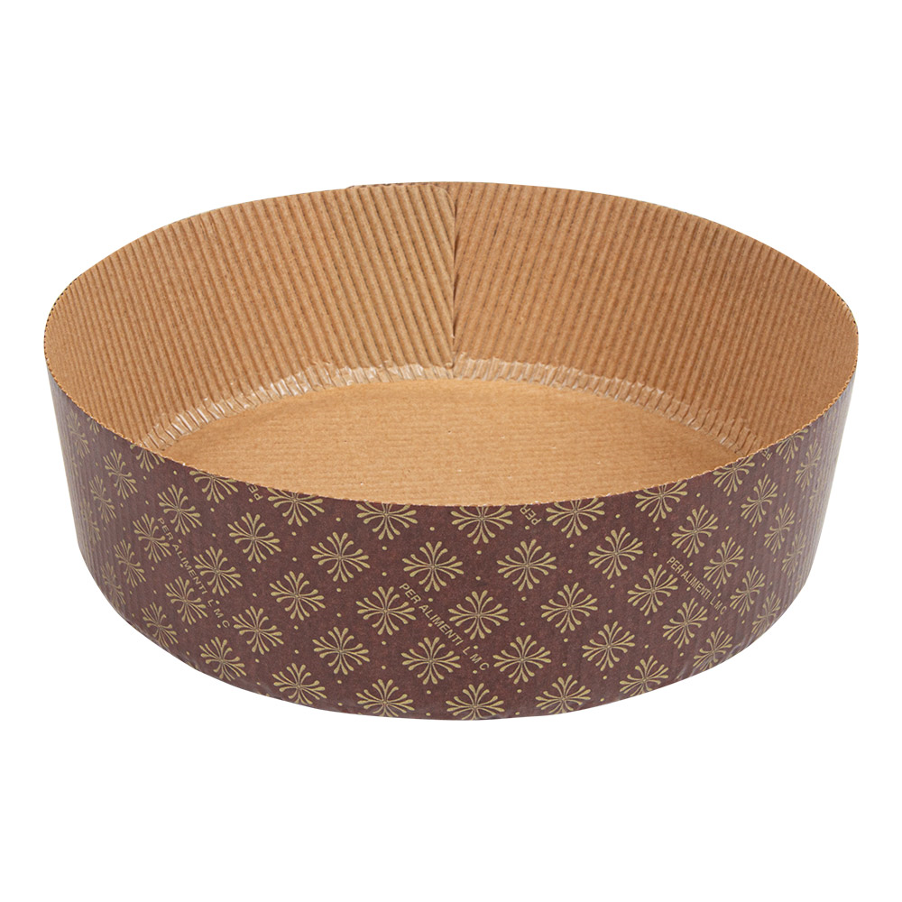 186.83-FORME PER COTTURA PANETTONE - LAMINATO  140 G/M2 Ø 18,5x6 CM MARRONE CELLULOSA (390 u.)