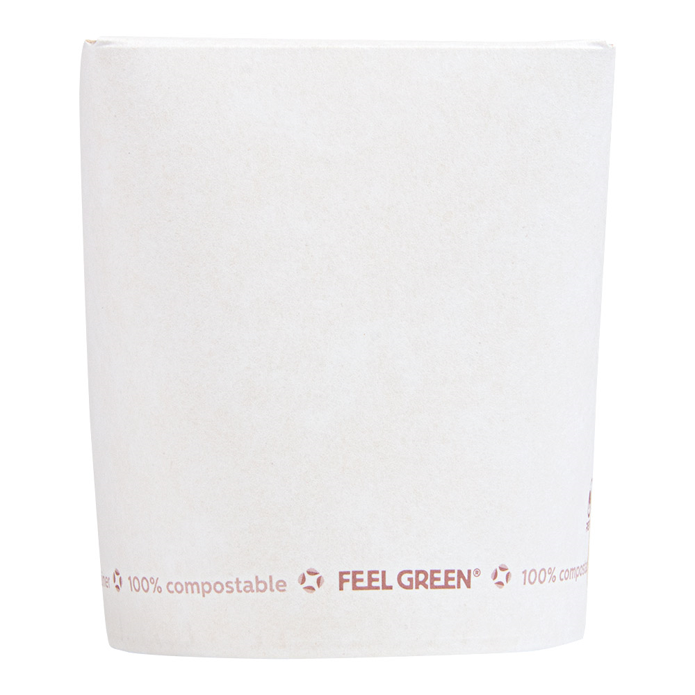 255.24-RICIPIENTI MULTIUSO 'FEEL GREEN' COMPOSTABLE 480 ML 325 G/M2 Ø8x9 CM BIANCO CARTONE (50 u.)
