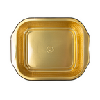 267.81-CONTENITORI LACCATI 497 ML 15,7x12,4x4 CM NERO/ORO ALLUMINIO (50 u.)