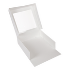 201.72-SCATOLE PER PASTICCERIA CON FINESTRA 'THEPACK'  32x32x10 CM BIANCO CARTONE NANO-MICRO + OPP (50 u.)