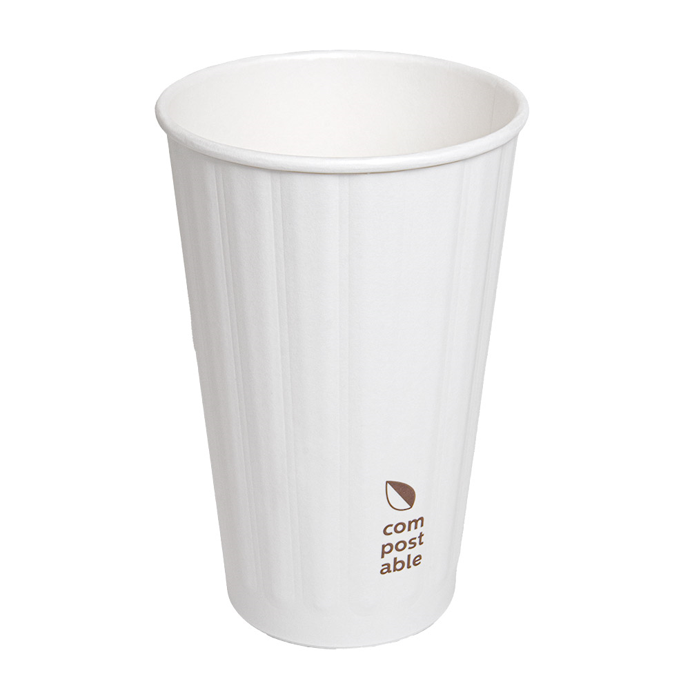 275.26-BICCHIERI BEVANDE CALDE DOPPIA PARETE  480 ML 328 + 210 G/M2 Ø9/6x13,5 CM BIANCO CARTONE (25 u.)