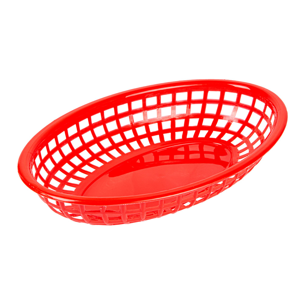 208.54-CESTINO OVALE   24x15x4,5 CM ROSSO PP (12 u.)