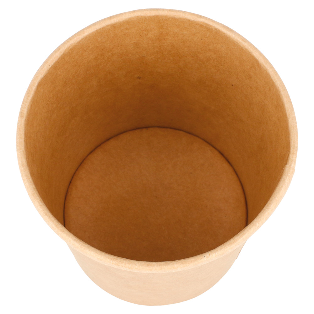 212.60-CONTENITORI CON COPERCHI 480 ML - 16 oz 320 + 18 PE G/M2 Ø 9,8/7,5x10 CM NATURALE KRAFT (25 u.)
