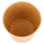 212.60-CONTENITORI CON COPERCHI 480 ML - 16 oz 320 + 18 PE G/M2 Ø 9,8/7,5x10 CM NATURALE KRAFT (25 u.)