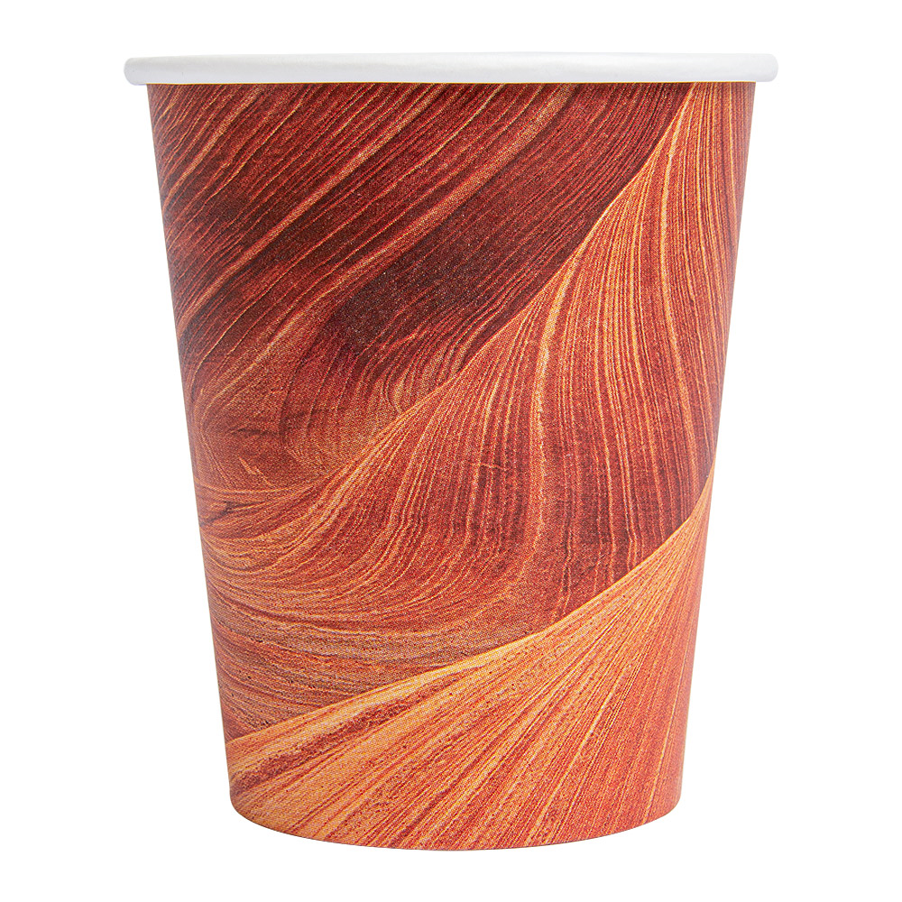 255.04-BICCHIERI BEVANDE CALDE 1 PARETE 'ARIZONA' 240 ML 280 + 18 PE G/M2 Ø8/5,6x9,2 CM MARRONE CARTONE (50 u.)