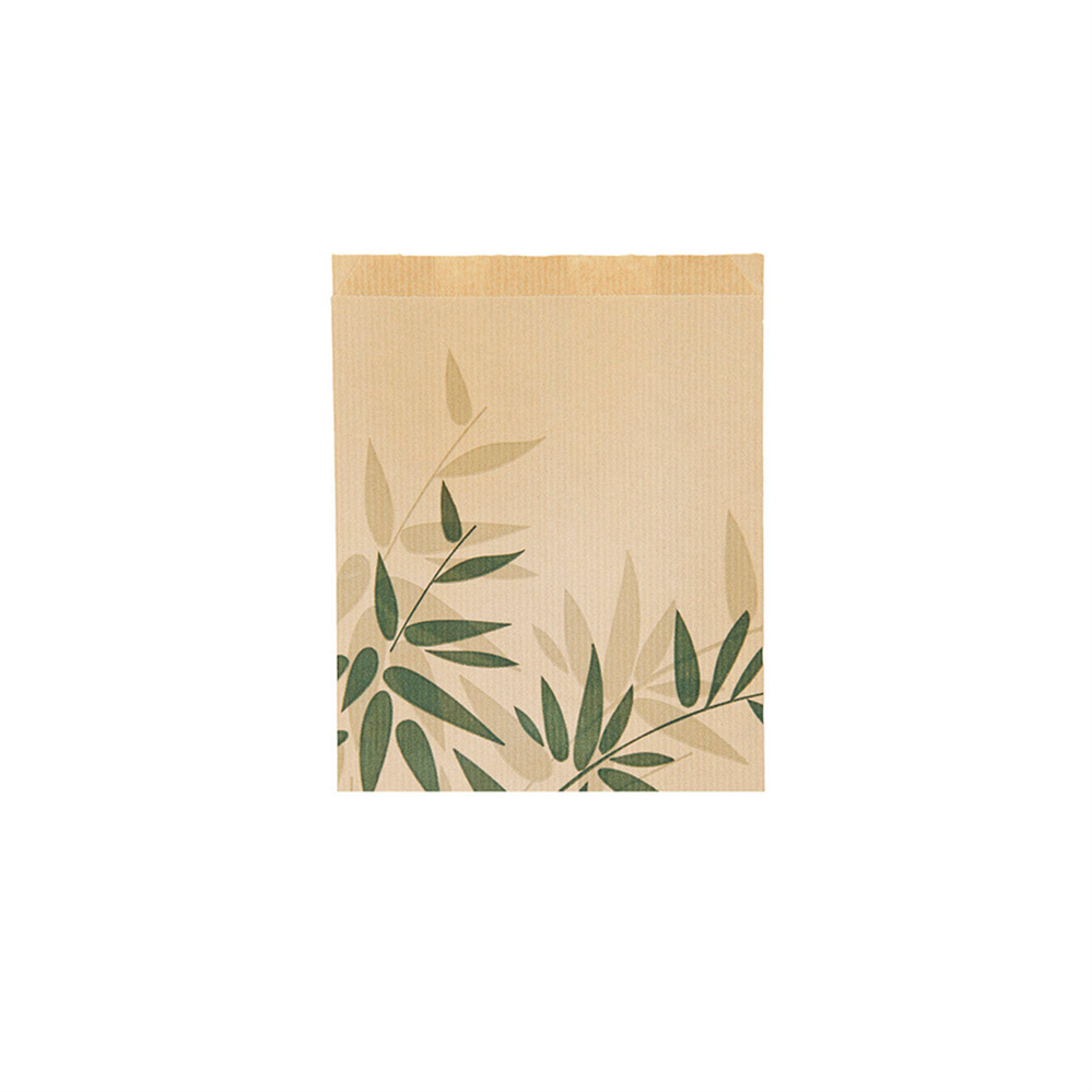 355.02-SACCHETTI CROISSANT 'FEEL GREEN'  32 G/M2 12+5x14 CM NATURALE KRAFT (500 u.)