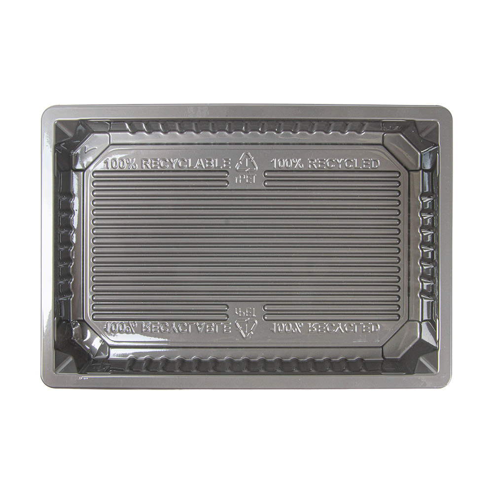 267.92-RECIPIENTI PER "SUSHI" 244 ML 16,6x11,5x2 CM ARGENTO RPET (312 u.)