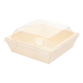 254.88-COMBO BARCHETTE + COPPERCHIO PET 'WOOD'  12x12x3,5 CM NATURALE LEGNO (50 u.)
