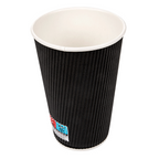 179.11-BICCHIERI BEVANDE CALDE DOPPIA PARETE  480 ML - 16 oz 300 + 250 + 18 PE G/M2 Ø9/6x13,2 CM NERO CARTONE (25 u.)