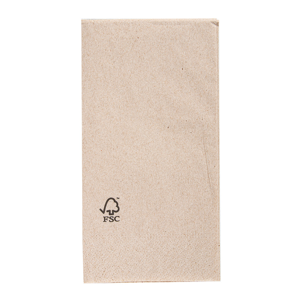 212.47-TOVAGLIOLI ECOLABEL 2 VELI PIEGATO 1/8 'FEEL GREEN'  18 G/M2 40x40 CM NATURALE TISSUE RICICLATO (50 u.)