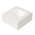 253.26-SCATOLE PER PASTICCERIA CON FINESTRA 'THEPACK' DECO  18x18x7,5 CM BIANCO CARTONE NANO-MICRO + OPP (50 u.)