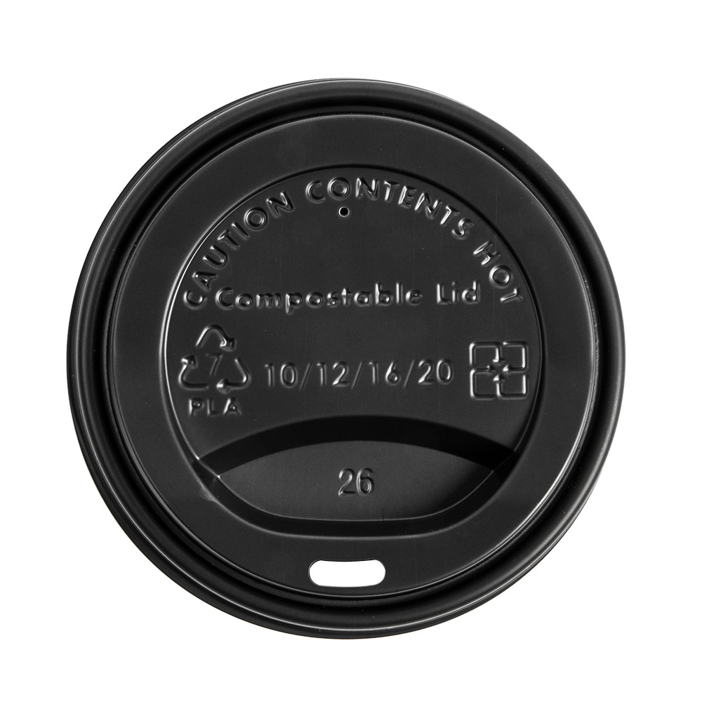 228.75-COPERCHI PER BICCHIERI 300/360 ML BIODEGRADABLE  NERO CPLA (50 u.)