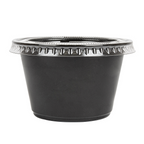 215.22-50 COPPETTE PICCOLE + 50 COPERCHI 120 ML Ø7,4x4,6 CM NERO PP