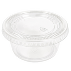 215.08-50 COPPETTE PICCOLE + 50 COPERCHI 100 ML Ø7,4x3,5 CM TRASPARENTE PP