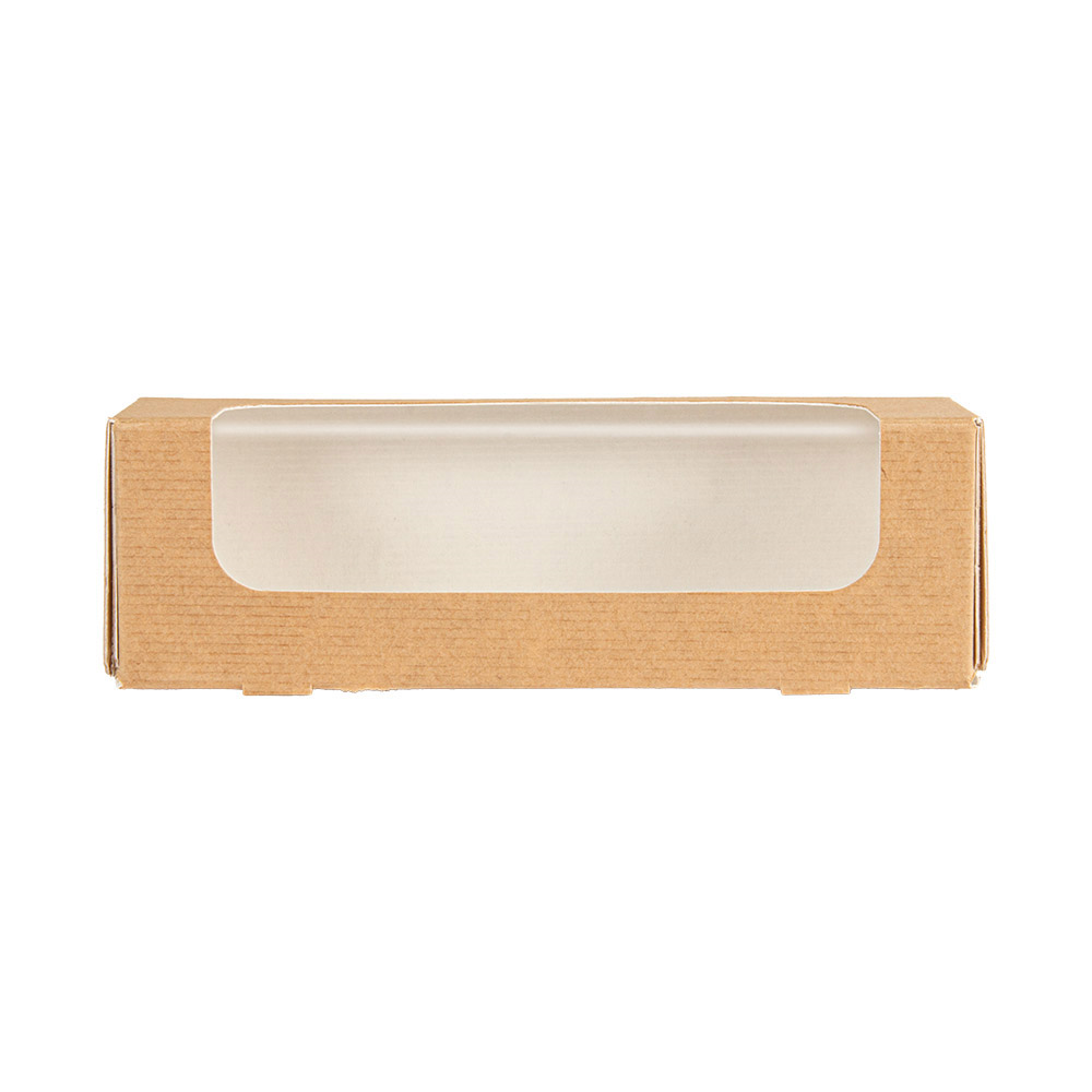 279.24-ASTUCCI PER MACARON CON FINESTRA 'THEPACK'  16x5x5 CM NATURALE CARTONE NANO-MICRO + OPP (50 u.)