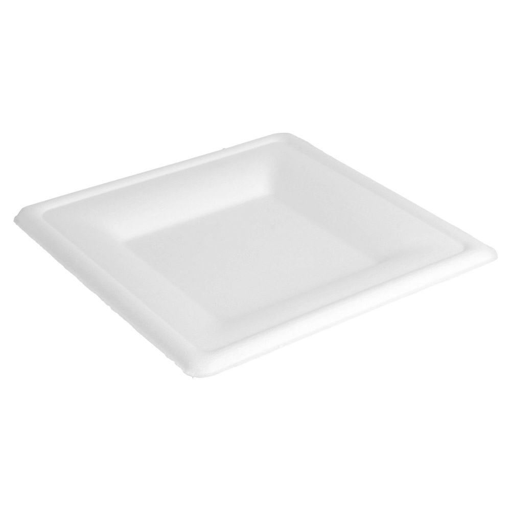 215.90-PIATTI QUADRATI 'BIONIC'  16x16x1,5 CM BIANCO BAGASSA (50 u.)