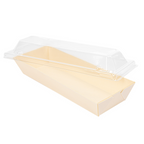 254.90-COMBO BARCHETTE + COPPERCHIO PET 'WOOD'  19x7x3,5 CM NATURALE LEGNO (50 u.)